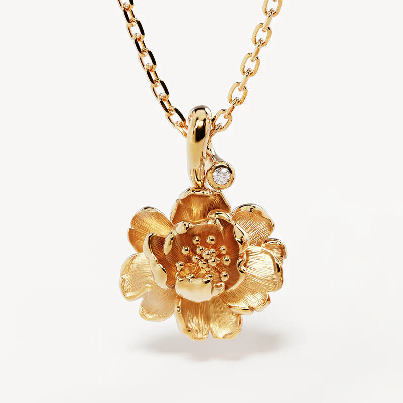 Women's Creative All-match December Flower Stainless Steel Pendant Necklace