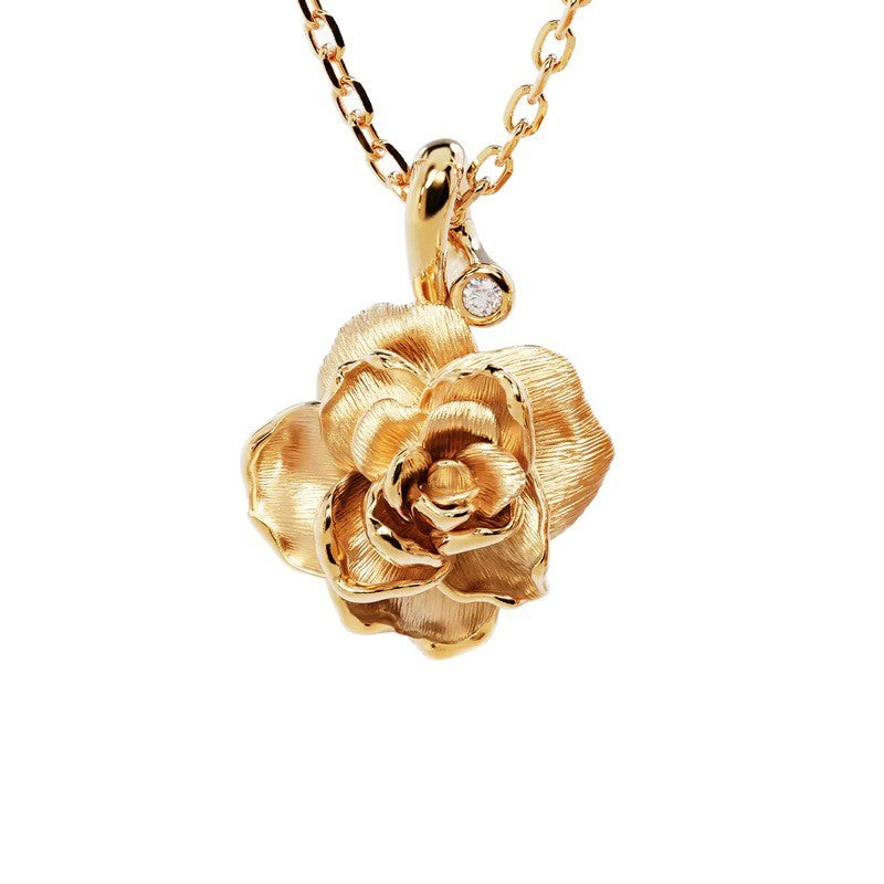Women's Creative All-match December Flower Stainless Steel Pendant Necklace