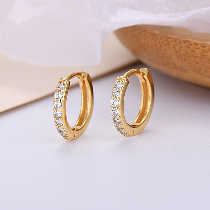 Gang Drill Zircon Fashion Exquisite Popular Stud Earrings