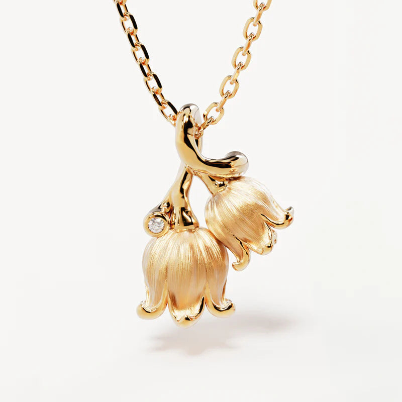 Women's Creative All-match December Flower Stainless Steel Pendant Necklace
