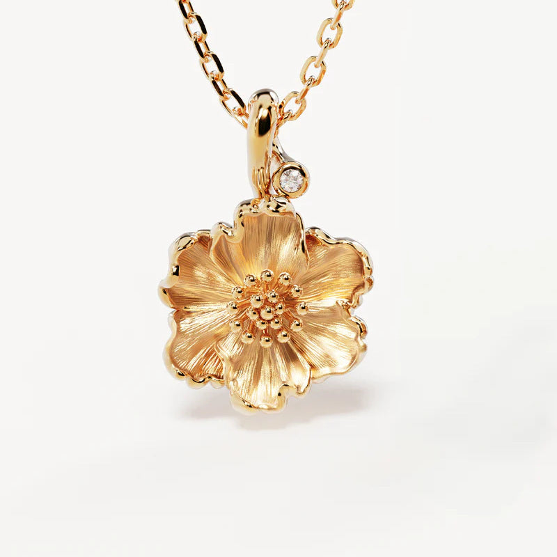 Women's Creative All-match December Flower Stainless Steel Pendant Necklace