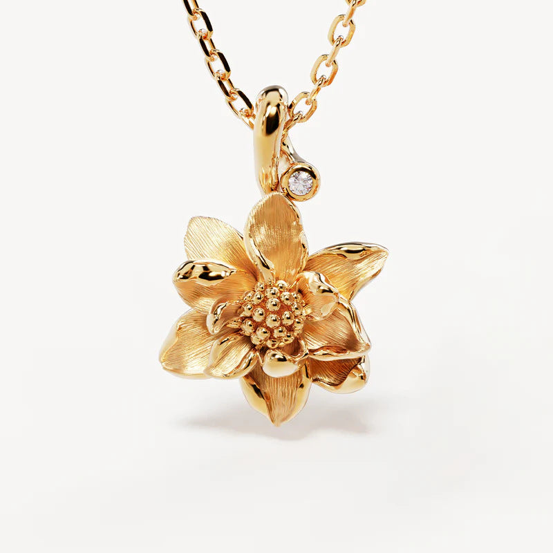 Women's Creative All-match December Flower Stainless Steel Pendant Necklace