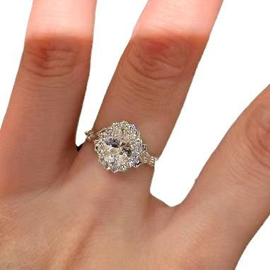 Bridal Bouquet Big Diamond Ring Light Luxury Index Finger Ring