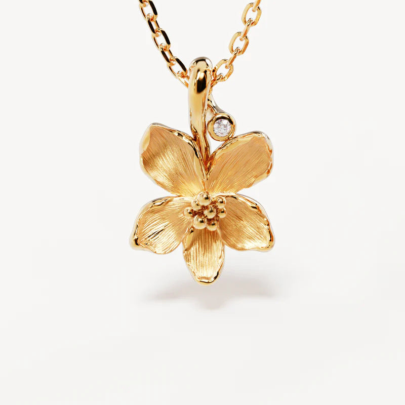 Women's Creative All-match December Flower Stainless Steel Pendant Necklace