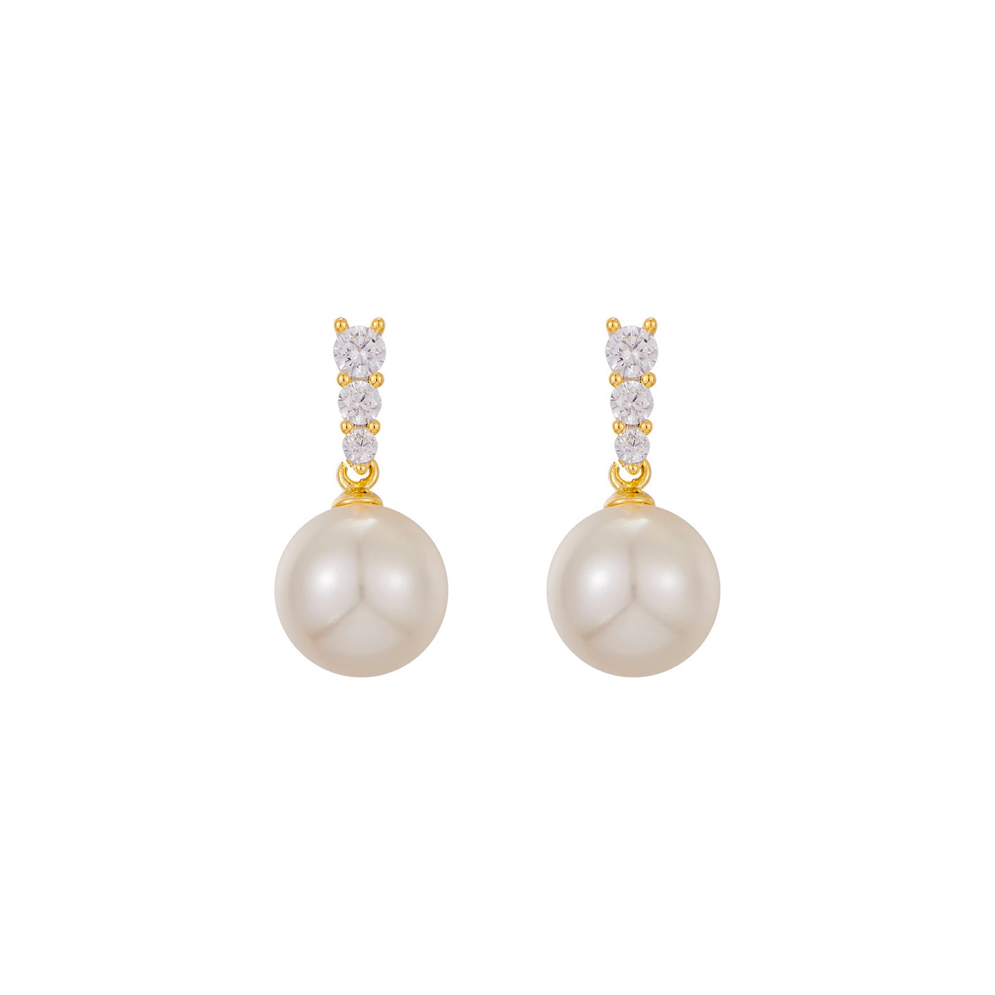 Cross Loving Heart Zircon Pearl 925 Silver Needle Geometric Ear Studs