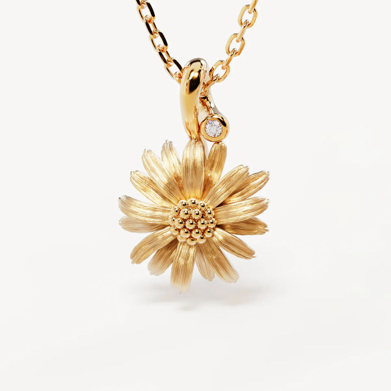 Women's Creative All-match December Flower Stainless Steel Pendant Necklace