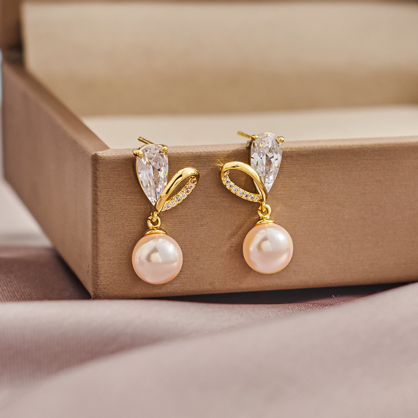 Cross Loving Heart Zircon Pearl 925 Silver Needle Geometric Ear Studs