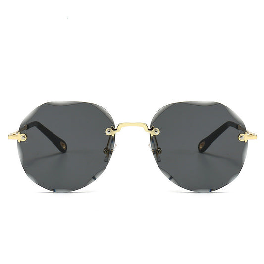 Polygonal Sunglasses Women Rimless Trimmed Sunglasses