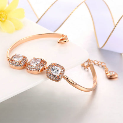 Popular Square Rock Candy Full Diamond Women's Bracelet