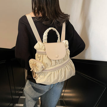 Women's Fashionable Pleated Backpack