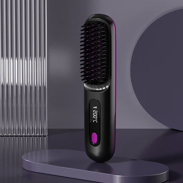 LCD USB Charging Ceramic Heating Electric Portable Straight Comb