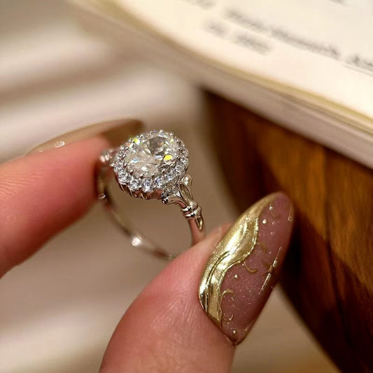 Bridal Bouquet Big Diamond Ring Light Luxury Index Finger Ring