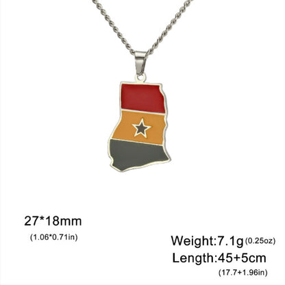 Countries Map Drop Oil Necklace Pendant
