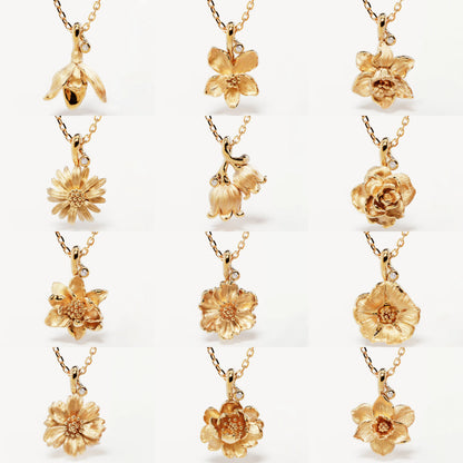 Women's Creative All-match December Flower Stainless Steel Pendant Necklace