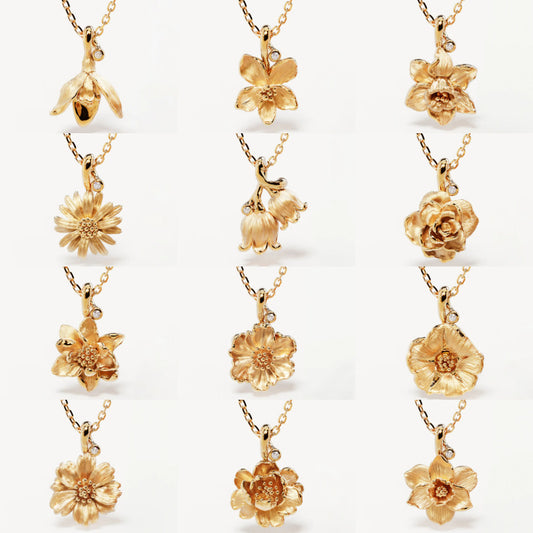 Women's Creative All-match December Flower Stainless Steel Pendant Necklace