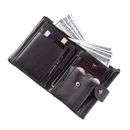 Zipper Vgenuine Leather Wallet For Women