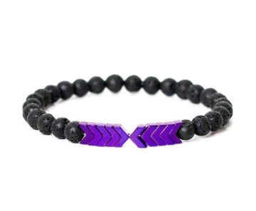 Purple Arrow Men and Women Natural Stone Bracelet Volcanic Stone Magnet Bracelet