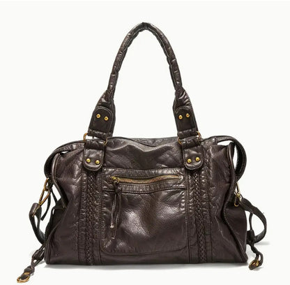 Women's French Retro Motorcycle Bag Shoulder Messenger Bag