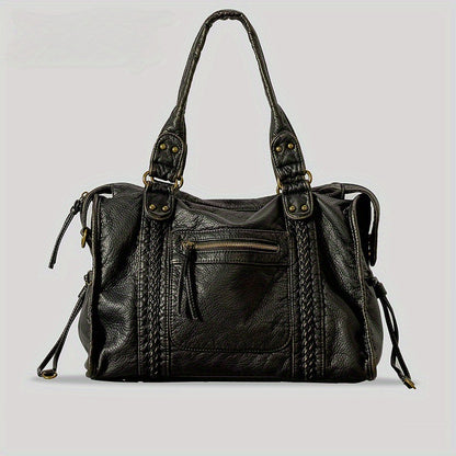 Women's French Retro Motorcycle Bag Shoulder Messenger Bag