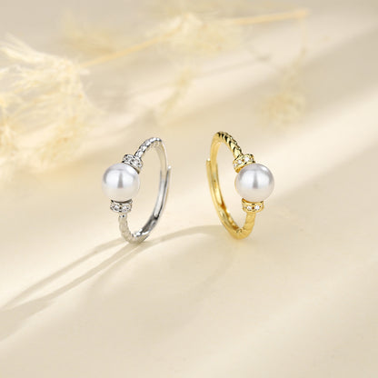 Antique Twist Pearl Ring High Sense