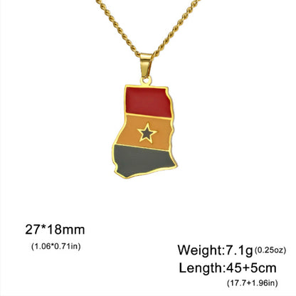 Countries Map Drop Oil Necklace Pendant