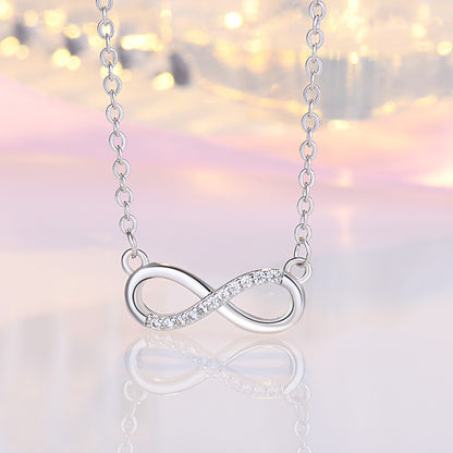 Japanese And Korean Sweet Art Micro Rhinestone 8-shaped Clavicle Necklace
