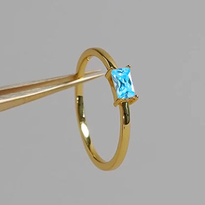 Sapphire Blue Zircon Simple Bracelet Ring For Women