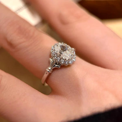 Bridal Bouquet Big Diamond Ring Light Luxury Index Finger Ring