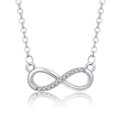 Japanese And Korean Sweet Art Micro Rhinestone 8-shaped Clavicle Necklace